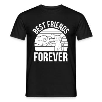 Beste Freunde für immer - Ratte Ratten Haustier - Männer T-Shirt - Schwarz - Vorne - AI Model Male 178 light (178cm)