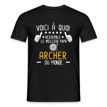 voici meilleur papa archer au monde tir à l'arc - T-shirt homme - noir - Devant - AI Model Male 178 light (178cm)