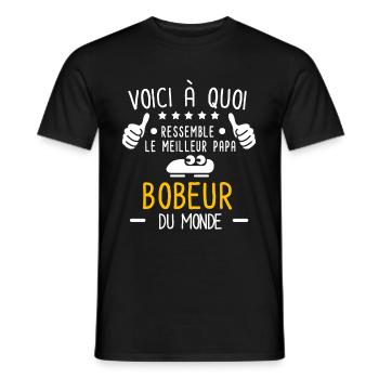 voici meilleur papa bobeur au monde père bobsleigh - T-shirt homme - noir - Devant - AI Model Male 178 light (178cm)