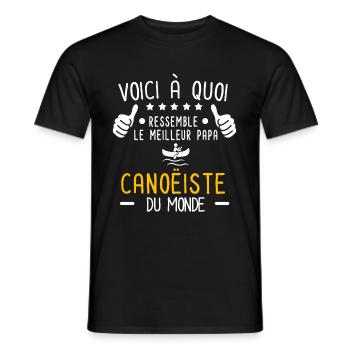 voici meilleur papa canoëiste au monde père canoë - T-shirt homme - noir - Devant - AI Model Male 178 light (178cm)