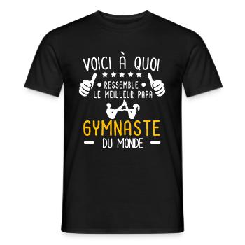 voici meilleur papa gymnaste au monde père gym - T-shirt homme - noir - Devant - AI Model Male 178 light (178cm)