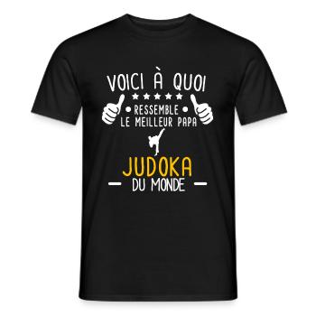 voici meilleur papa judoka au mondepère judo - T-shirt homme - noir - Devant - AI Model Male 178 light (178cm)