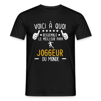 voici meilleur papa joggeur au monde père jogging - T-shirt homme - noir - Devant - AI Model Male 178 light (178cm)