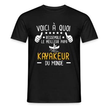 voici meilleur papa kayakeur au monde père kayak - T-shirt homme - noir - Devant - AI Model Male 178 light (178cm)