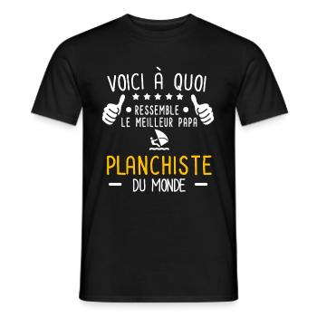 voici meilleur papa planchiste au monde planche - T-shirt homme - noir - Devant - AI Model Male 178 light (178cm)