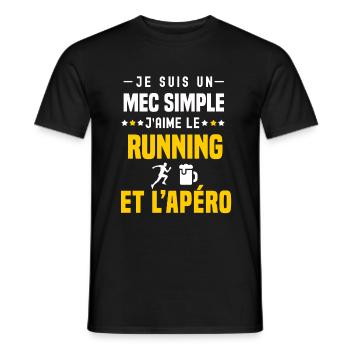apéro running mec simple - T-shirt homme - noir - Devant - AI Model Male 178 light (178cm)