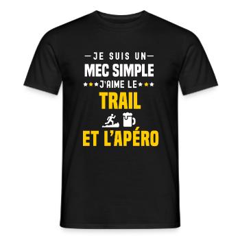apéro trail mec simple - T-shirt homme - noir - Devant - AI Model Male 178 light (178cm)