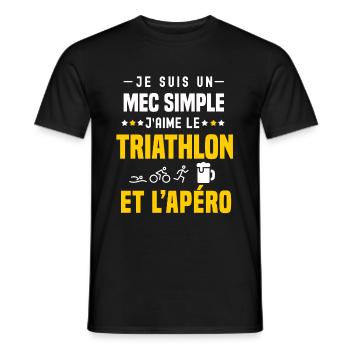apéro triathlon mec simple - T-shirt homme - noir - Devant - AI Model Male 178 light (178cm)