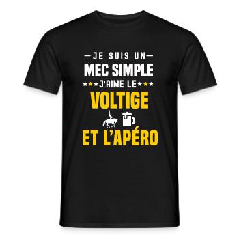 apéro voltige mec simple - T-shirt homme - noir - Devant - AI Model Male 178 light (178cm)