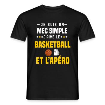 apéro basketball mec simple - T-shirt homme - noir - Devant - AI Model Male 178 light (178cm)