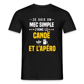apéro canoë mec simple - T-shirt homme - noir - Devant - AI Model Male 178 light (178cm)
