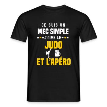apéro judo mec simple - T-shirt homme - noir - Devant - AI Model Male 178 light (178cm)
