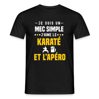 apéro karaté mec simple - T-shirt homme - noir - Devant - AI Model Male 178 light (178cm)