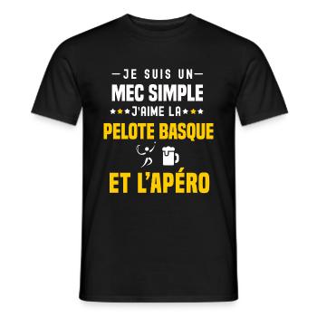 apéro pelote basque mec simple - T-shirt homme - noir - Devant - AI Model Male 178 light (178cm)
