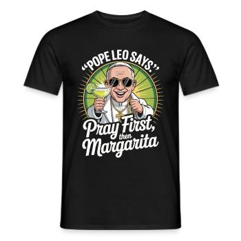 Le pape et Marguerite - T-shirt homme - noir - Devant - AI Model Male 178 light (178cm)