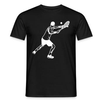 Tennis Spieler Silhouette - Männer T-Shirt - Schwarz - Vorne - AI Model Male 178 light (178cm)