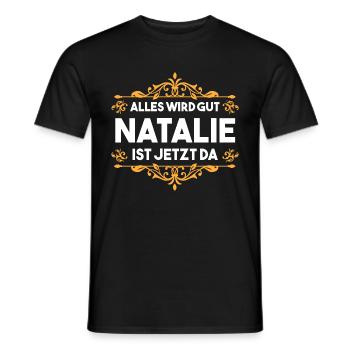 Natalie - Männer T-Shirt - Schwarz - Vorne - AI Model Male 178 light (178cm)