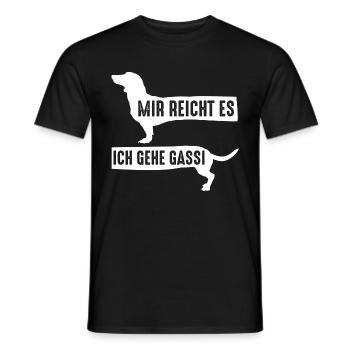Hund Gassi Dackel - Männer T-Shirt - Schwarz - Vorne - AI Model Male 178 light (178cm)