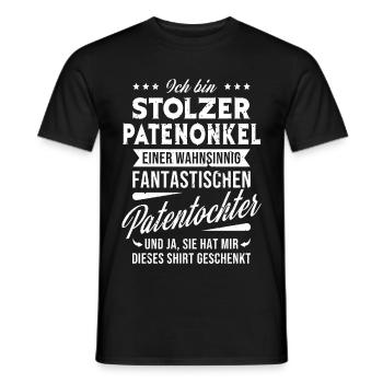 Stolzer Patenonkel einer Patentochter - Männer T-Shirt - Schwarz - Vorne - AI Model Male 178 light (178cm)