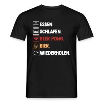 Party Bier Bierpong Beer Pong - Männer T-Shirt - Schwarz - Vorne - AI Model Male 178 light (178cm)