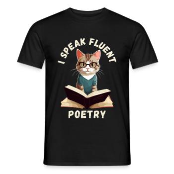 I speak fluent poetry - Men's T-Shirt - black - Front - AI Model Male 178 light (178cm)