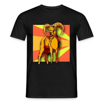 Aries SheepBuck Buck Capricorn Sheep Nature Children - Men's T-Shirt - black - Front - AI Model Male 178 light (178cm)