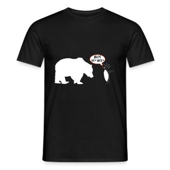 Funny polar bear and penguin encounter at the South Pole - Men's T-Shirt - black - Front - AI Model Male 178 light (178cm)