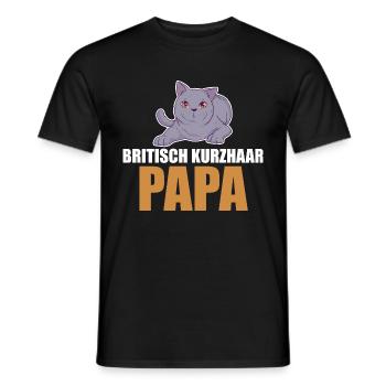 Britisch Kurzhaar Katze - Männer T-Shirt - Schwarz - Vorne - AI Model Male 178 light (178cm)