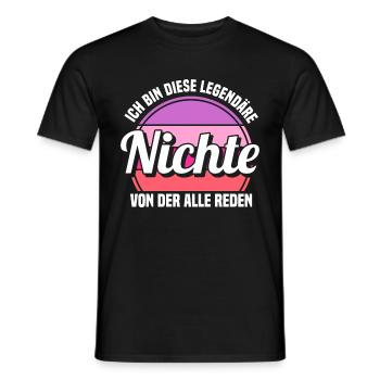 Nichte - Männer T-Shirt - Schwarz - Vorne - AI Model Male 178 light (178cm)