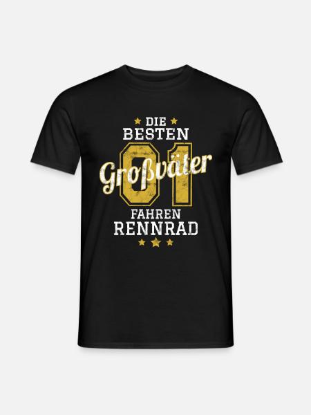 Opa Rennrad - Männer T-Shirt - Schwarz