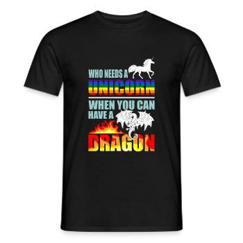 Drache - Männer T-Shirt - Schwarz - Vorne - AI Model Male 178 light (178cm)