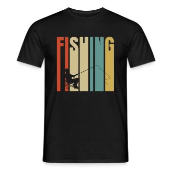 Fischen - Männer T-Shirt - Schwarz - Vorne - AI Model Male 178 light (178cm)