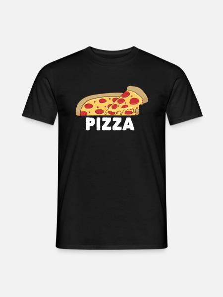 Pizza - Männer T-Shirt - Schwarz