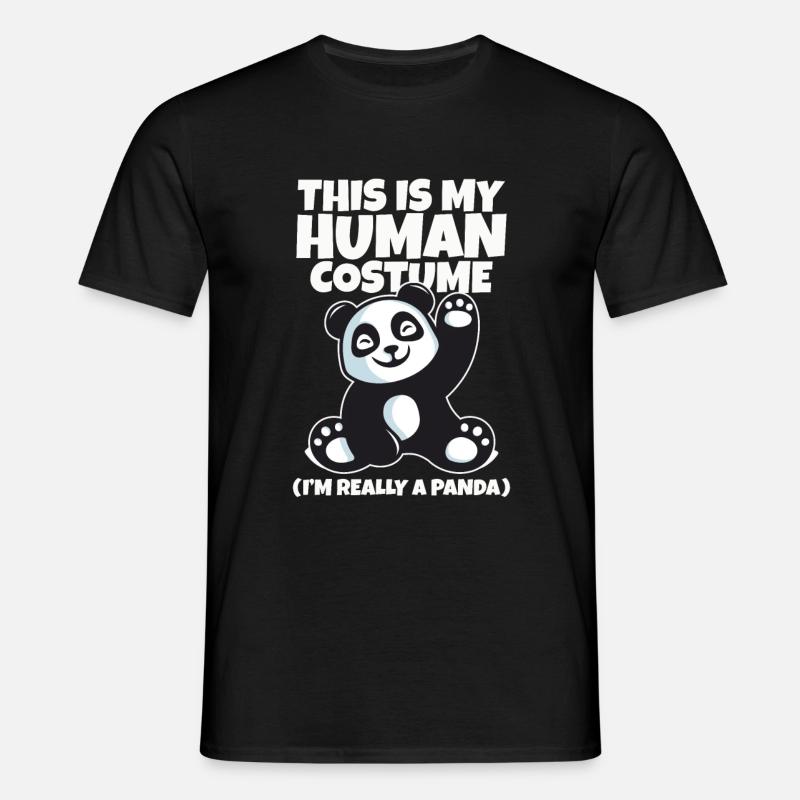 panda - T-shirt til herrer - sort