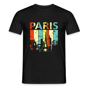 Paris - Men's T-Shirt - black - Front - AI Model Male 178 light (178cm)