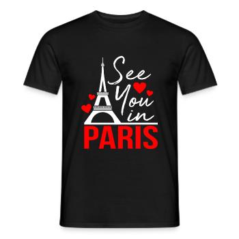Paris - Men's T-Shirt - black - Front - AI Model Male 178 light (178cm)