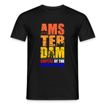 Amsterdam - T-shirt homme - noir - Devant - AI Model Male 178 light (178cm)