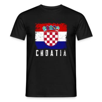 Croatia - Men's T-Shirt - black - Front - AI Model Male 178 light (178cm)