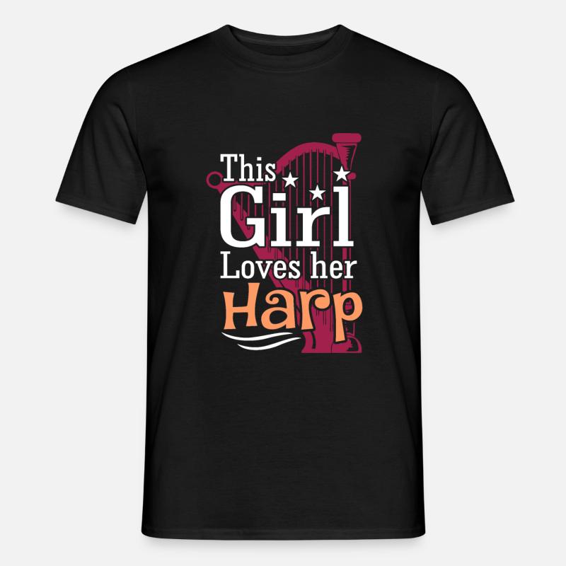 Harfe - Männer T-Shirt - Schwarz