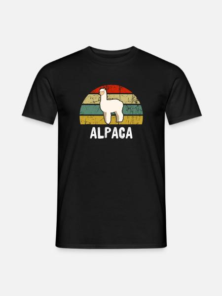 Alpaka Lama - Männer T-Shirt - Schwarz