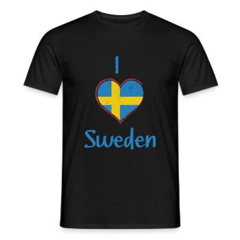 Suède - T-shirt homme - noir - Devant - AI Model Male 178 light (178cm)