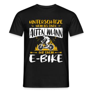 Man electric bike e-bike saying - Men's T-Shirt - black - Front - AI Model Male 178 light (178cm)