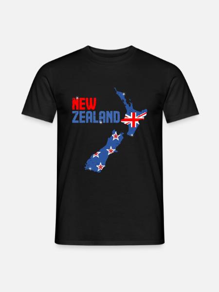 Neuseeland - Männer T-Shirt - Schwarz