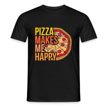 pizza - T-shirt homme - noir - Devant - AI Model Male 178 light (178cm)