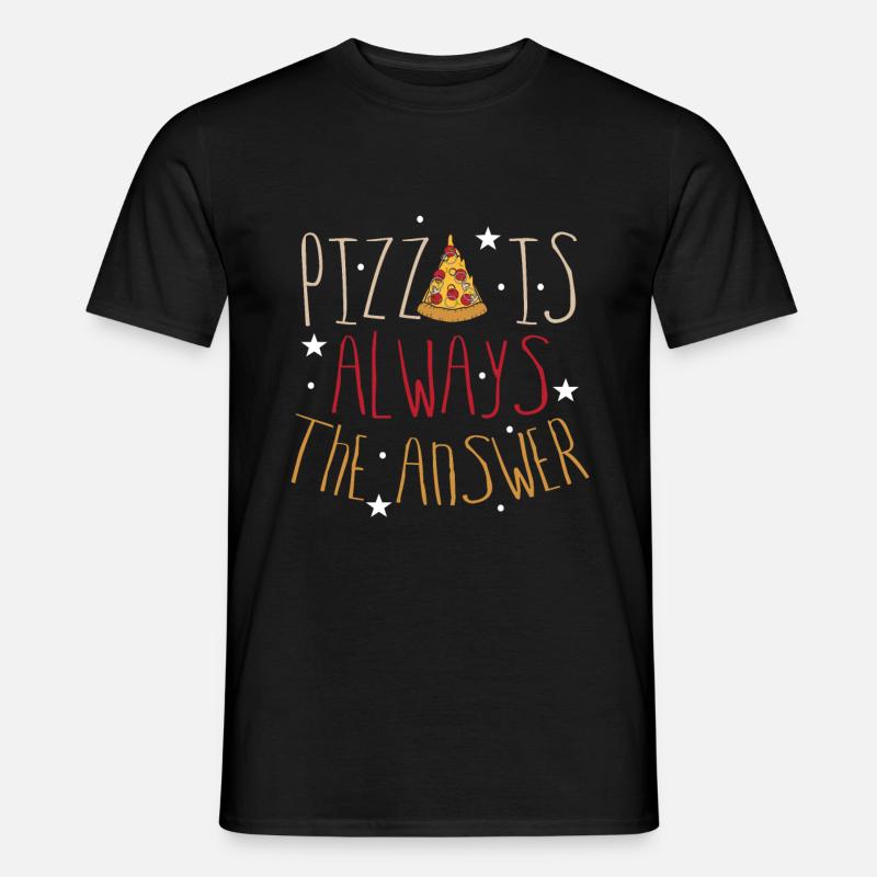 Pizza - Männer T-Shirt - Schwarz