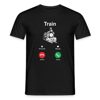 Zug - Männer T-Shirt - Schwarz - Vorne - AI Model Male 178 light (178cm)