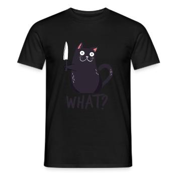 Katze - Männer T-Shirt - Schwarz - Vorne - AI Model Male 178 light (178cm)