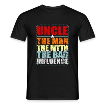 uncle - Men's T-Shirt - black - Front - AI Model Male 178 light (178cm)