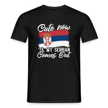 Serbia - Men's T-Shirt - black - Front - AI Model Male 178 light (178cm)