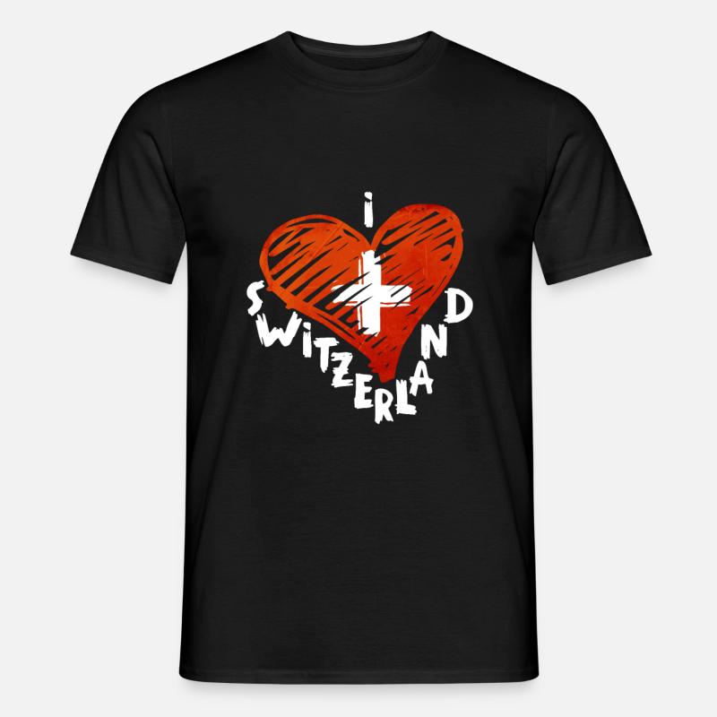 Schweiz - Männer T-Shirt - Schwarz